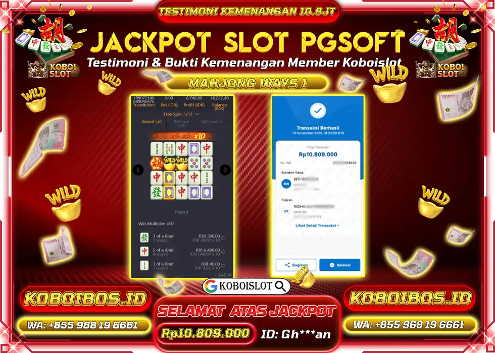 BUKTI KEMENANGAN SLOT GACOR MAHJONG WAYS 1 Rp10.809.000,- LUNAS
